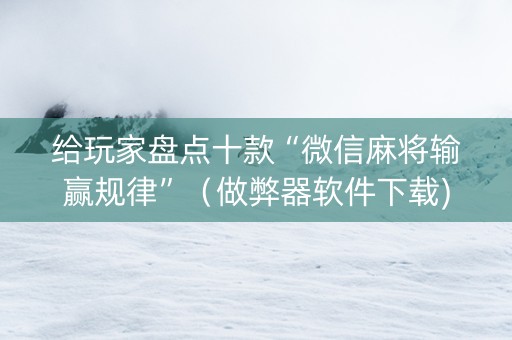 给玩家盘点十款“微信麻将输赢规律”（做弊器软件下载)