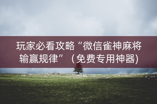 玩家必看攻略“微信雀神麻将输赢规律”（免费专用神器)
