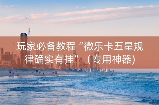 玩家必备教程“微乐卡五星规律确实有挂”（专用神器)