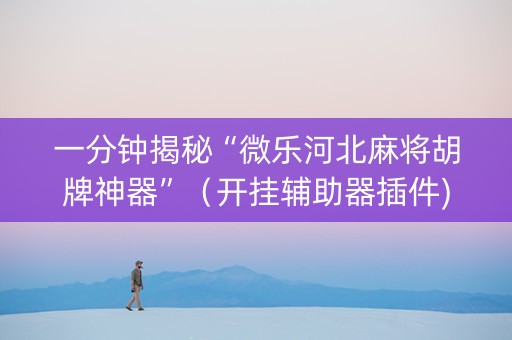 一分钟揭秘“微乐河北麻将胡牌神器”（开挂辅助器插件)