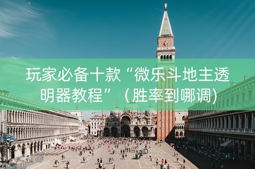 玩家必备十款“微乐斗地主透明器教程”（胜率到哪调)