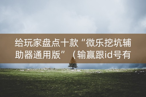 给玩家盘点十款“微乐挖坑辅助器通用版”（输赢跟id号有关系吗)