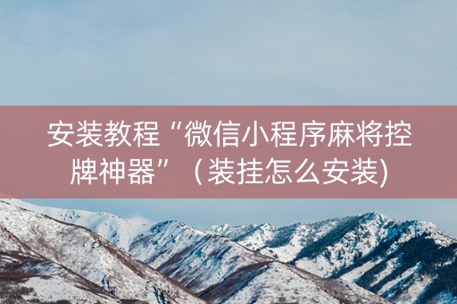 安装教程“微信小程序麻将控牌神器”（装挂怎么安装)