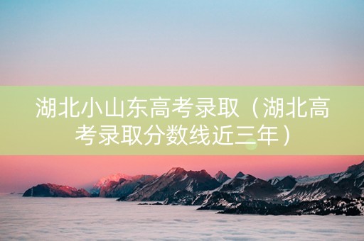 湖北小山东高考录取（湖北高考录取分数线近三年）