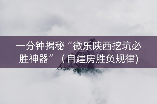 一分钟揭秘“微乐陕西挖坑必胜神器”（自建房胜负规律)
