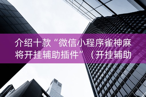 介绍十款“微信小程序雀神麻将开挂辅助插件”（开挂辅助插件)