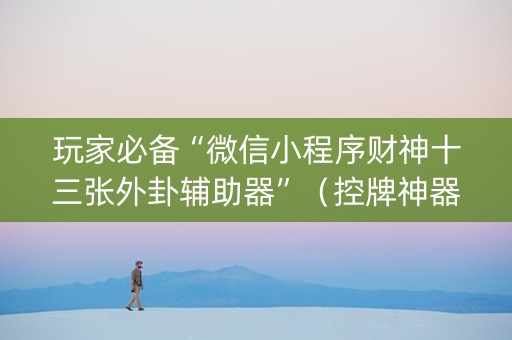 玩家必备“微信小程序财神十三张外卦辅助器”（控牌神器)