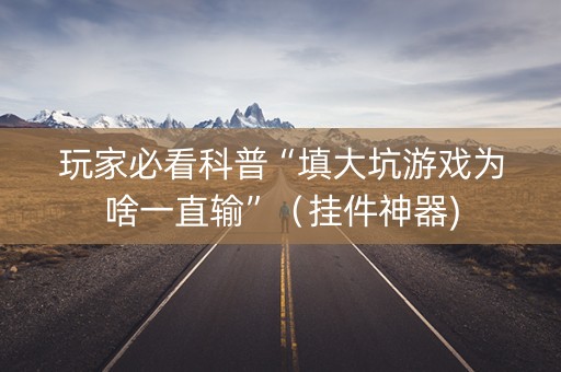 玩家必看科普“填大坑游戏为啥一直输”（挂件神器)