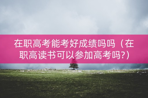 在职高考能考好成绩吗吗（在职高读书可以参加高考吗?）