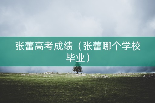 张蕾高考成绩（张蕾哪个学校毕业）