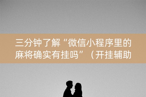 三分钟了解“微信小程序里的麻将确实有挂吗”（开挂辅助器脚本)
