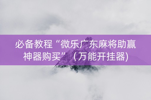 必备教程“微乐广东麻将助赢神器购买”（万能开挂器)