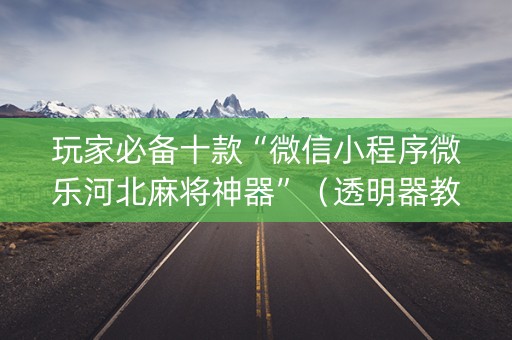 玩家必备十款“微信小程序微乐河北麻将神器”（透明器教程)