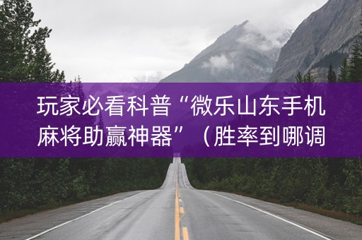 玩家必看科普“微乐山东手机麻将助赢神器”（胜率到哪调)