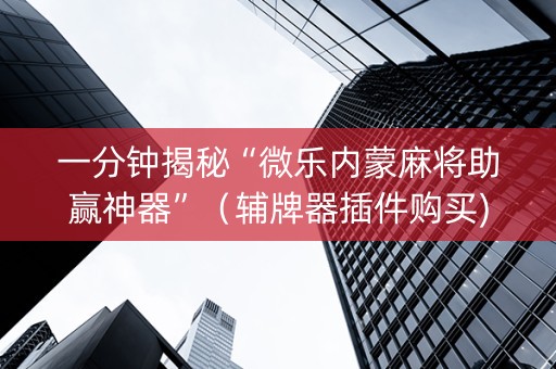 一分钟揭秘“微乐内蒙麻将助赢神器”（辅牌器插件购买)