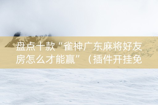 盘点十款“雀神广东麻将好友房怎么才能赢”（插件开挂免费AI)