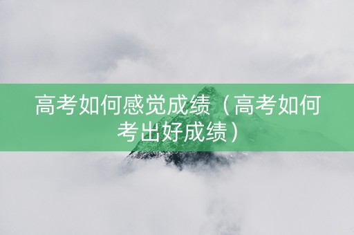 高考如何感觉成绩（高考如何考出好成绩）