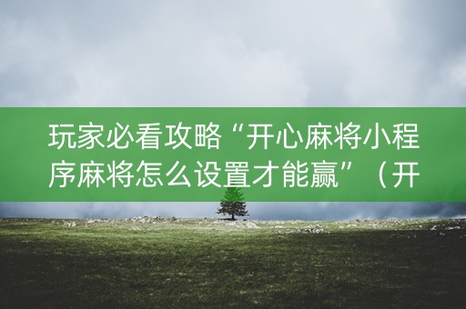 玩家必看攻略“开心麻将小程序麻将怎么设置才能赢”（开挂辅助器脚本)