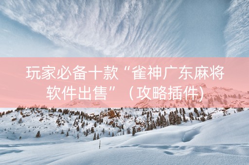 玩家必备十款“雀神广东麻将软件出售”（攻略插件)