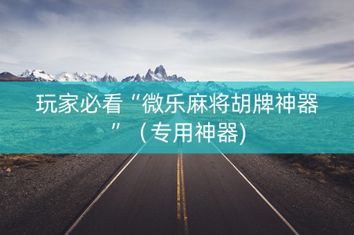 玩家必看“微乐麻将胡牌神器”（专用神器)