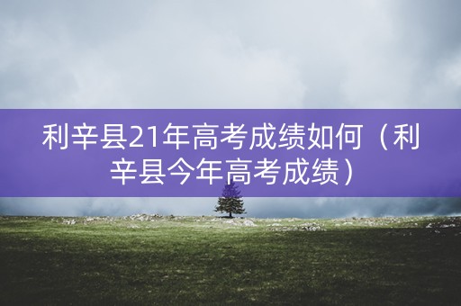 利辛县21年高考成绩如何（利辛县今年高考成绩）