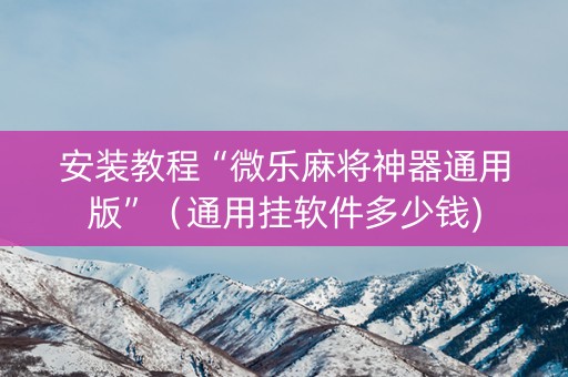 安装教程“微乐麻将神器通用版”（通用挂软件多少钱)
