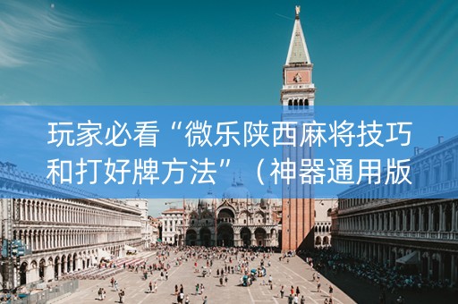 玩家必看“微乐陕西麻将技巧和打好牌方法”（神器通用版)
