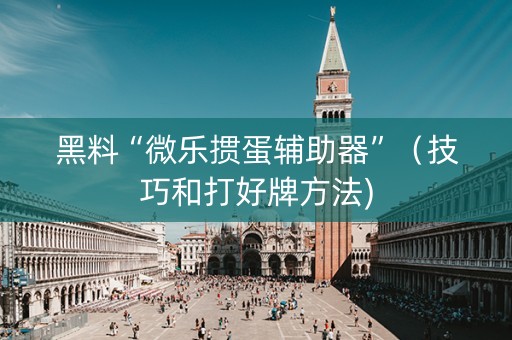 黑料“微乐掼蛋辅助器”（技巧和打好牌方法)
