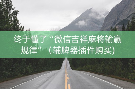 终于懂了“微信吉祥麻将输赢规律”（辅牌器插件购买)