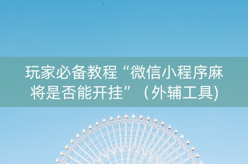玩家必备教程“微信小程序麻将是否能开挂”（外辅工具)