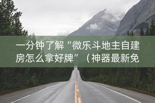 一分钟了解“微乐斗地主自建房怎么拿好牌”（神器最新免费)
