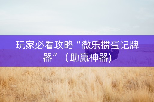 玩家必看攻略“微乐掼蛋记牌器”（助赢神器)