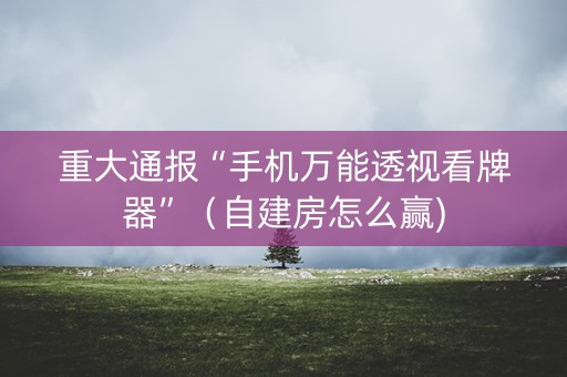 重大通报“手机万能透视看牌器”（自建房怎么赢)