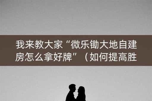 我来教大家“微乐锄大地自建房怎么拿好牌”（如何提高胜率)