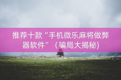 推荐十款“手机微乐麻将做弊器软件”（骗局大揭秘)