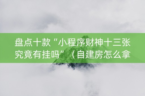 盘点十款“小程序财神十三张究竟有挂吗”（自建房怎么拿好牌)