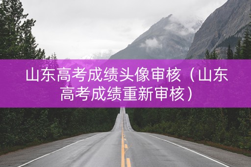 山东高考成绩头像审核（山东高考成绩重新审核）
