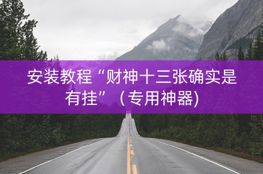 安装教程“财神十三张确实是有挂”（专用神器)
