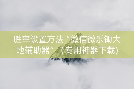 胜率设置方法“微信微乐锄大地辅助器”（专用神器下载)