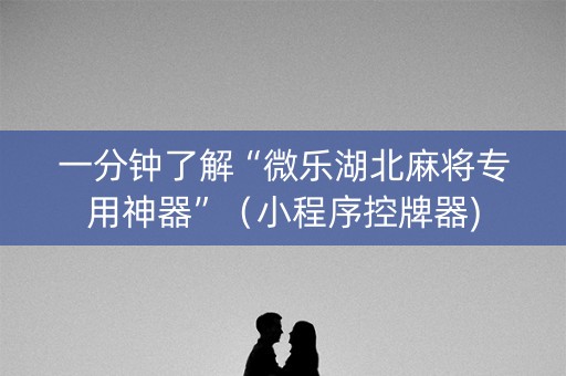 一分钟了解“微乐湖北麻将专用神器”（小程序控牌器)