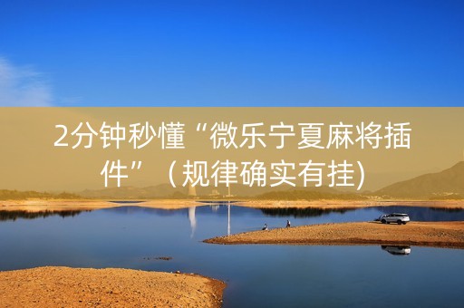 2分钟秒懂“微乐宁夏麻将插件”（规律确实有挂)