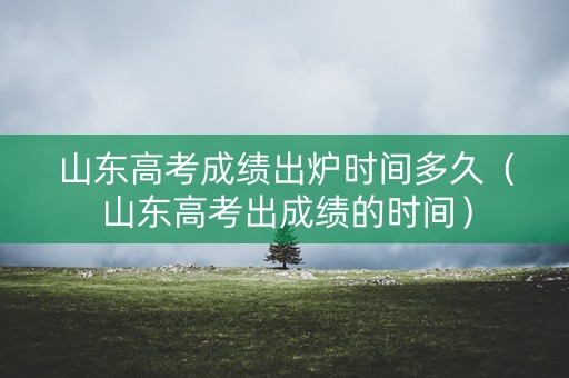 山东高考成绩出炉时间多久（山东高考出成绩的时间）