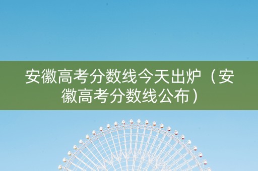 安徽高考分数线今天出炉（安徽高考分数线公布）