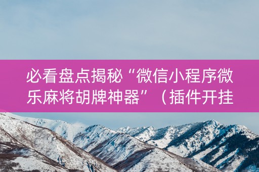 必看盘点揭秘“微信小程序微乐麻将胡牌神器”（插件开挂免费AI)