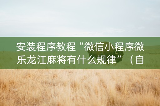 安装程序教程“微信小程序微乐龙江麻将有什么规律”（自建房怎么拿好牌)