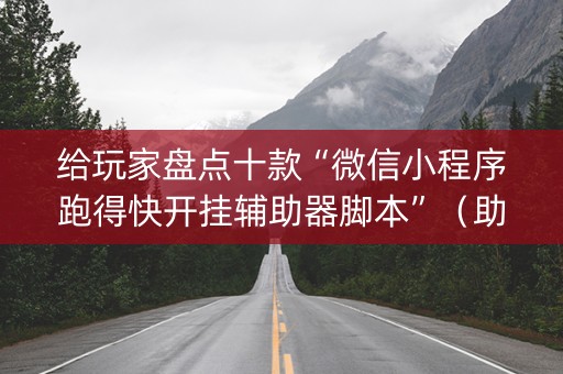 给玩家盘点十款“微信小程序跑得快开挂辅助器脚本”（助攻神器)