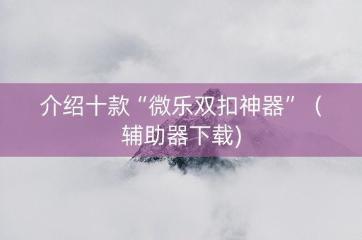介绍十款“微乐双扣神器”（辅助器下载)