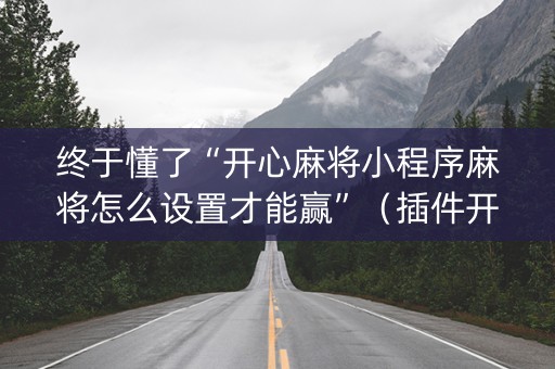 终于懂了“开心麻将小程序麻将怎么设置才能赢”（插件开挂免费AI)