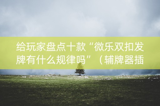 给玩家盘点十款“微乐双扣发牌有什么规律吗”（辅牌器插件购买)