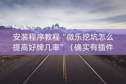安装程序教程“微乐挖坑怎么提高好牌几率”（确实有插件吗)